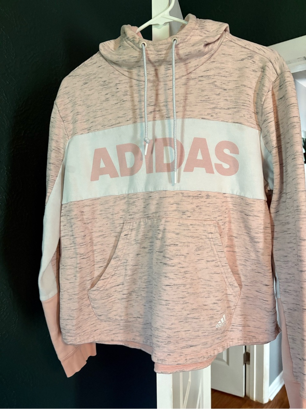 adidas Light Pink Cowl-Neck Pullover with Logo